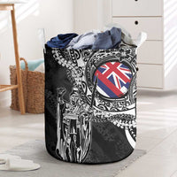 Hawaii King Flag Laundry Basket Hawaiian Maile Lei - Polynesian Pride