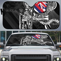 Hawaii King Flag Auto Sun Shade Hawaiian Maile Lei - Polynesian Pride