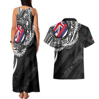 Hawaii King Flag Couples Matching Tank Maxi Dress and Hawaiian Shirt Hawaiian Maile Lei - Polynesian Pride