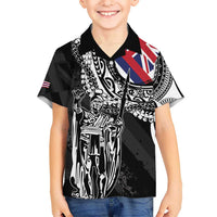 Hawaii King Flag Kid Hawaiian Shirt Hawaiian Maile Lei - Polynesian Pride