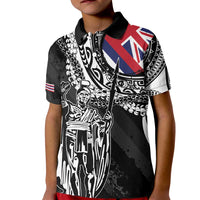 Hawaii King Flag Kid Polo Shirt Hawaiian Maile Lei - Polynesian Pride