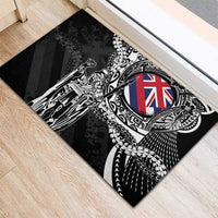 Hawaii King Flag Rubber Doormat Hawaiian Maile Lei - Polynesian Pride
