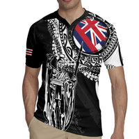 Hawaii King Flag Rugby Jersey Hawaiian Maile Lei - Polynesian Pride