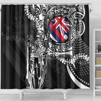 Hawaii King Flag Shower Curtain Hawaiian Maile Lei - Polynesian Pride
