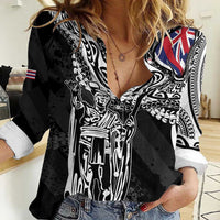 Hawaii King Flag Women Casual Shirt Hawaiian Maile Lei - Polynesian Pride