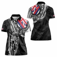 Hawaii King Flag Women Polo Shirt Hawaiian Maile Lei - Polynesian Pride