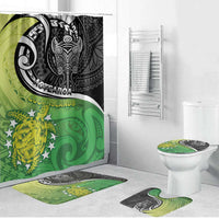 New Zealand Cook Islands Bathroom Set Maori Tiki With Circle Stars Turtle - Polynesian Pride