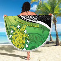 New Zealand Cook Islands Beach Blanket Maori Tiki With Circle Stars Turtle - Polynesian Pride