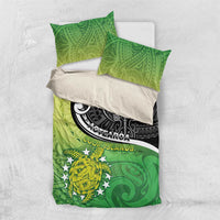 New Zealand Cook Islands Bedding Set Maori Tiki With Circle Stars Turtle - Polynesian Pride