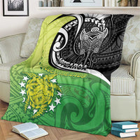 New Zealand Cook Islands Blanket Maori Tiki With Circle Stars Turtle - Polynesian Pride