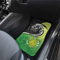 Custom New Zealand Cook Islands Car Mats Maori Tiki With Circle Stars Turtle - Polynesian Pride