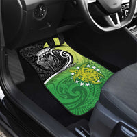 Custom New Zealand Cook Islands Car Mats Maori Tiki With Circle Stars Turtle - Polynesian Pride