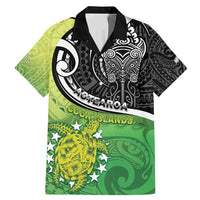 Personalised New Zealand Cook Islands Family Matching Mermaid Dress and Hawaiian Shirt Maori Tiki With Circle Stars Turtle LT05 Dad's Shirt - Short Sleeve Multicolor - Polynesian Pride