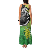 Custom New Zealand Cook Islands Family Matching Tank Maxi Dress and Hawaiian Shirt Maori Tiki With Circle Stars Turtle - Polynesian Pride