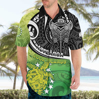 Personalised New Zealand Cook Islands Hawaiian Shirt Maori Tiki With Circle Stars Turtle LT05 - Polynesian Pride