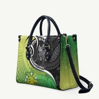 New Zealand Cook Islands Leather Bag Maori Tiki With Circle Stars Turtle - Polynesian Pride