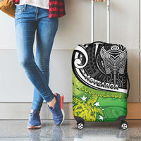 New Zealand Cook Islands Luggage Cover Maori Tiki With Circle Stars Turtle - Polynesian Pride