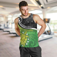 Custom New Zealand Cook Islands Men Tank Top Maori Tiki With Circle Stars Turtle - Polynesian Pride