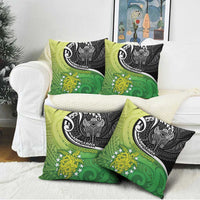 New Zealand Cook Islands Pillow Cover Maori Tiki With Circle Stars Turtle - Polynesian Pride