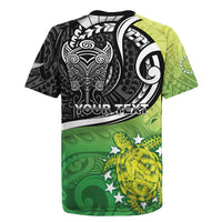 Custom New Zealand Cook Islands Rugby Jersey Maori Tiki With Circle Stars Turtle - Polynesian Pride