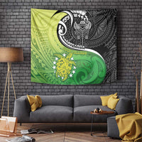 New Zealand Cook Islands Tapestry Maori Tiki With Circle Stars Turtle - Polynesian Pride