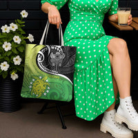 New Zealand Cook Islands Tote Bag Maori Tiki With Circle Stars Turtle - Polynesian Pride