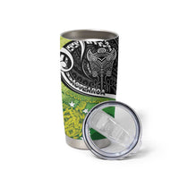 Custom New Zealand Cook Islands Tumbler Cup Maori Tiki With Circle Stars Turtle - Polynesian Pride