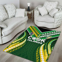 Cook Islands Rugby Area Rug Unique Style Green Version - Polynesian Pride