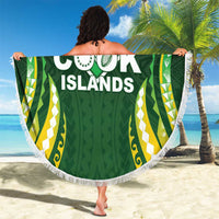 Cook Islands Rugby Beach Blanket Unique Style Green Version - Polynesian Pride