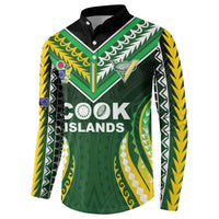 Custom Cook Islands Rugby Button Sweatshirt Unique Style Green Version - Polynesian Pride