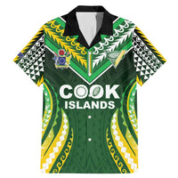 Custom Cook Islands Rugby Family Matching Mermaid Dress and Hawaiian Shirt Unique Style Green Version LT05 Dad's Shirt - Short Sleeve Green - Polynesian Pride