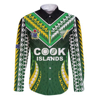 Custom Cook Islands Rugby Family Matching Off Shoulder Maxi Dress and Hawaiian Shirt Unique Style Green Version - Polynesian Pride
