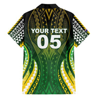 Custom Cook Islands Rugby Family Matching Puletasi and Hawaiian Shirt Unique Style Green Version - Polynesian Pride