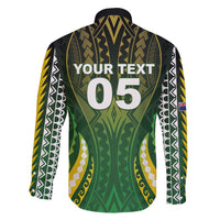 Custom Cook Islands Rugby Family Matching Short Sleeve Bodycon Dress and Hawaiian Shirt Unique Style Green Version - Polynesian Pride