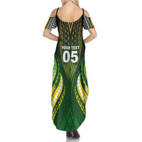 Custom Cook Islands Rugby Family Matching Summer Maxi Dress and Hawaiian Shirt Unique Style Green Version - Polynesian Pride