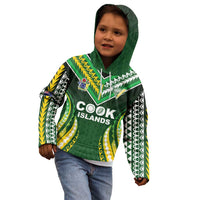 Custom Cook Islands Rugby Kid Hoodie Unique Style Green Version - Polynesian Pride