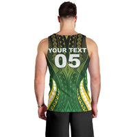Custom Cook Islands Rugby Men Tank Top Unique Style Green Version - Polynesian Pride
