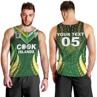 Custom Cook Islands Rugby Men Tank Top Unique Style Green Version - Polynesian Pride