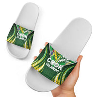 Cook Islands Rugby Slide Sandals Unique Style Green Version - Polynesian Pride