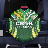 Cook Islands Rugby Spare Tire Cover Unique Style Green Version - Polynesian Pride