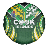 Cook Islands Rugby Spare Tire Cover Unique Style Green Version - Polynesian Pride