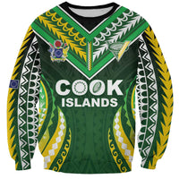 Custom Cook Islands Rugby Sweatshirt Unique Style Green Version - Polynesian Pride