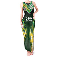 Custom Cook Islands Rugby Tank Maxi Dress Unique Style Green Version - Polynesian Pride