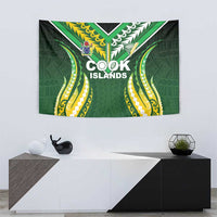 Cook Islands Rugby Tapestry Unique Style Green Version - Polynesian Pride