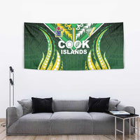 Cook Islands Rugby Tapestry Unique Style Green Version - Polynesian Pride