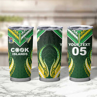 Custom Cook Islands Rugby Tumbler Cup Unique Style Green Version - Polynesian Pride