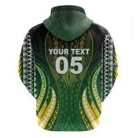 Custom Cook Islands Rugby Zip Hoodie Unique Style Green Version - Polynesian Pride