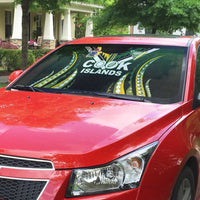 Cook Islands Rugby Auto Sun Shade Unique Style Black Version - Polynesian Pride