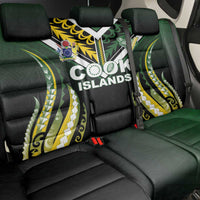 Cook Islands Rugby Back Car Seat Cover Unique Style Black Version - Polynesian Pride