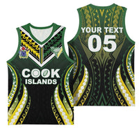 Custom Cook Islands Rugby Basketball Jersey Unique Style Black Version - Polynesian Pride